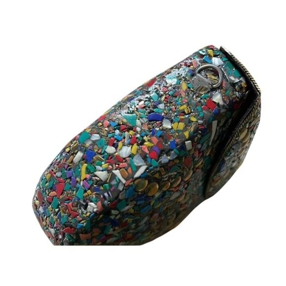 Ramla Designer Vibrant Floral Mosaic Clutch Chain included NWOT - Picture 10 of 10